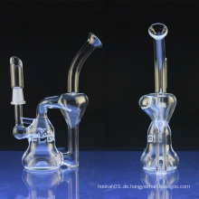 Einzigartiges Glasrohr für Rauch mit 10mm Inline Recycler (ES-GB-019)